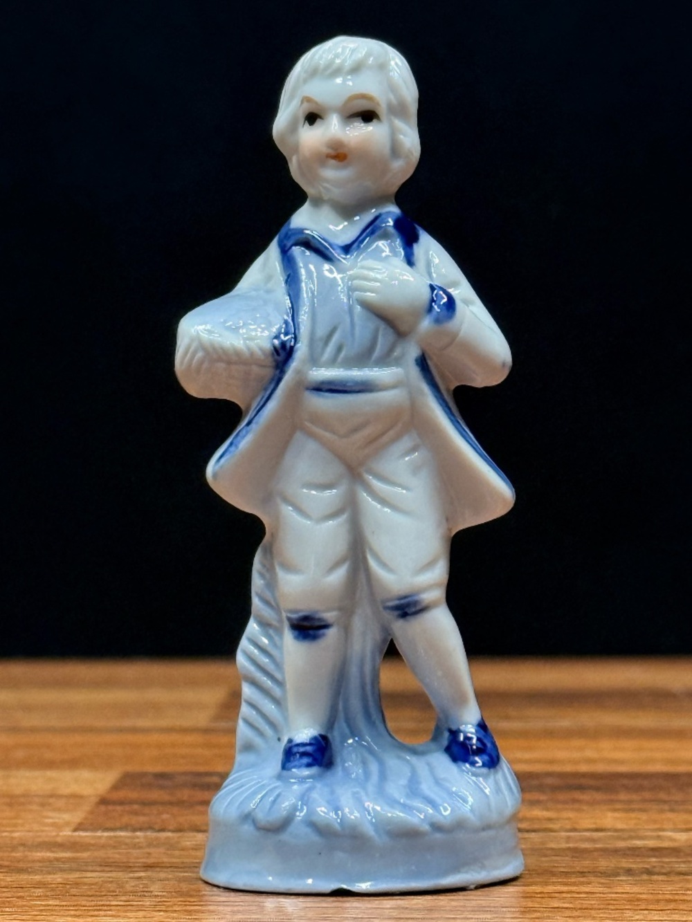 Blue and White Man Figurine